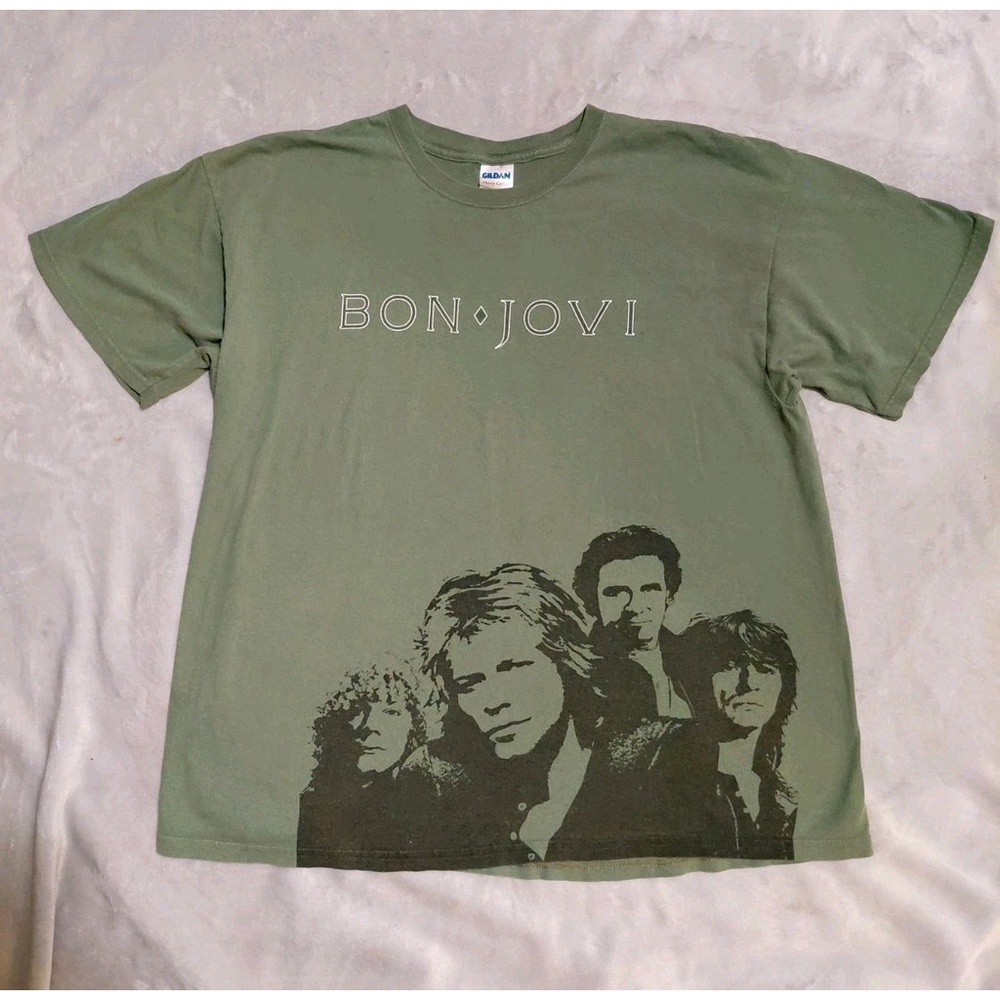 Bon Jovi World Tour 2007-2008 Green T- Shirt Size X-Large Gildan - Picture 9 of 9